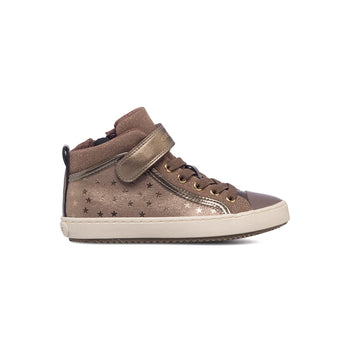 Sneakers alte beige effetto perlato Geox Kalispera, Scarpe Bambini, SKU k232000382, Immagine 0